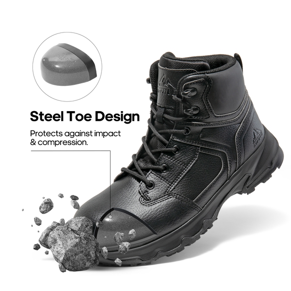 Men's Non-Slip Industrial Work Boots - BLACK - 7